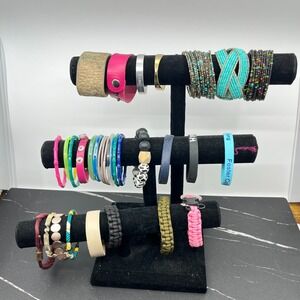 Bulk Wearable Jewelry Lot 32 Pcs Assorted Styles Costume Bracelet 0.92 lbs Mixed